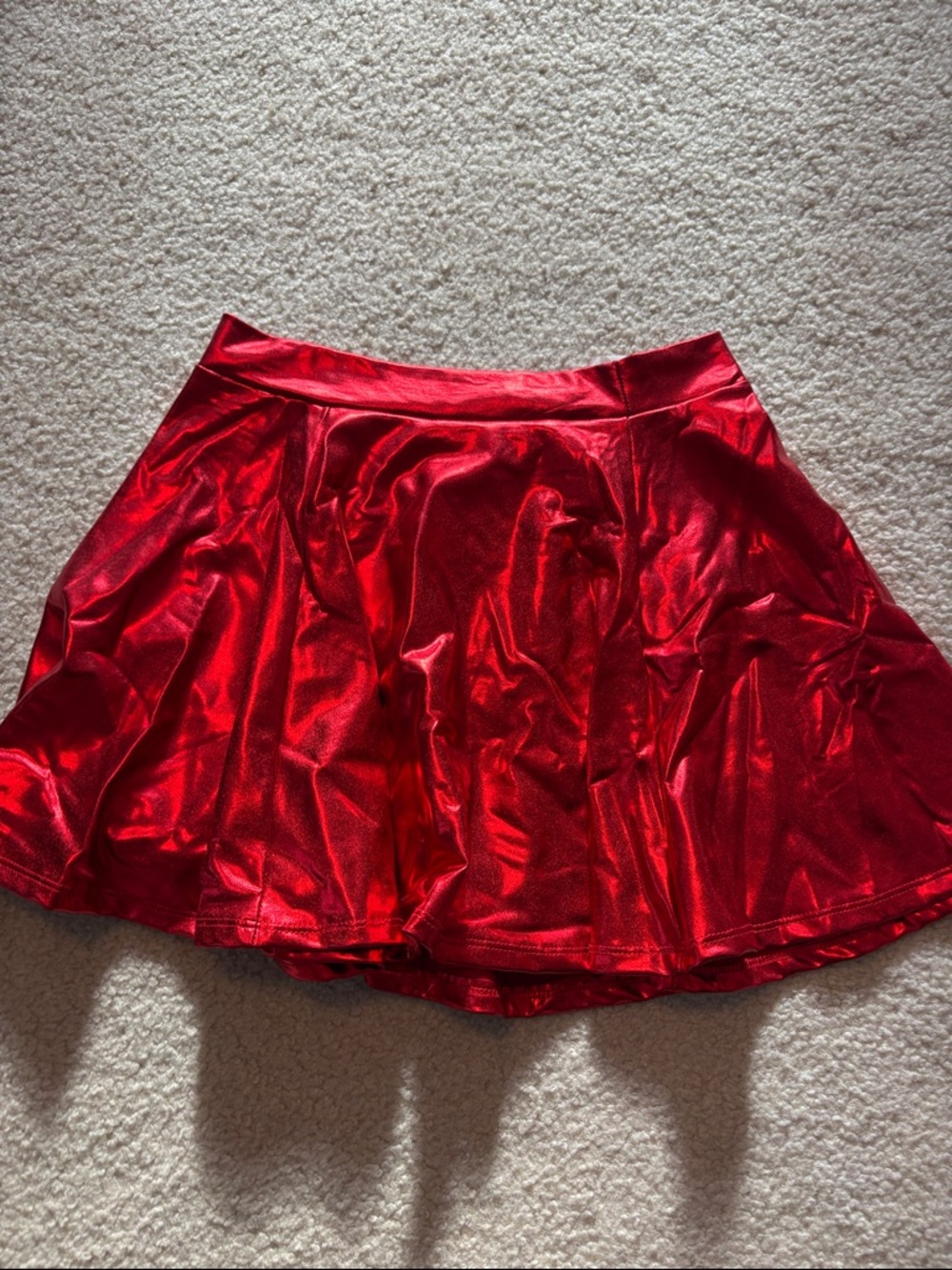 Metallic Red Circle Skirt